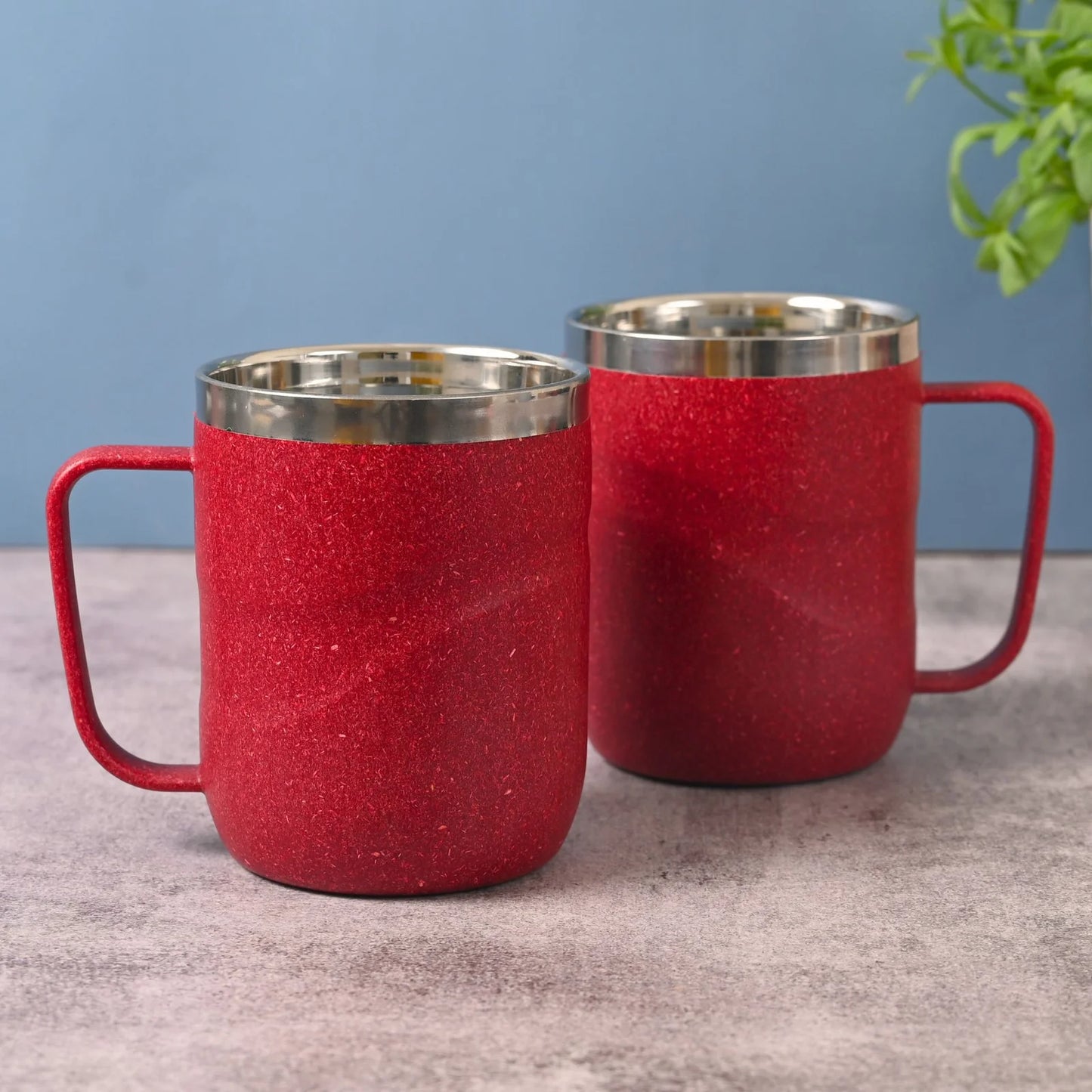 Wave Mug – Eco Insulated Coffee Mugs (250ml/400ml) | Set of 2 | Stainless Steel Core | Rice Husk Exterior