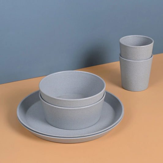 Daily Dine – Eco Dinnerware Set (Plates, Bowls & Tumblers) | Set of 2 | Rice Husk Biocomposite | BPA-Free | Family-Friendly