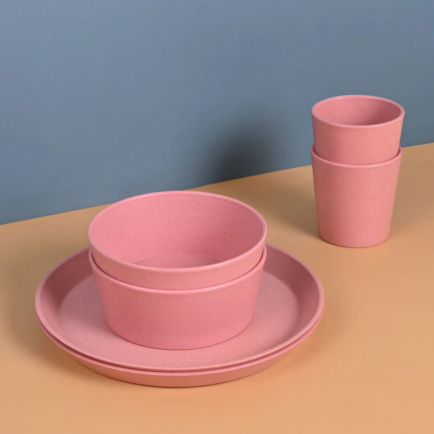 Daily Dine – Eco Dinnerware Set (Plates, Bowls & Tumblers) | Set of 2 | Rice Husk Biocomposite | BPA-Free | Family-Friendly